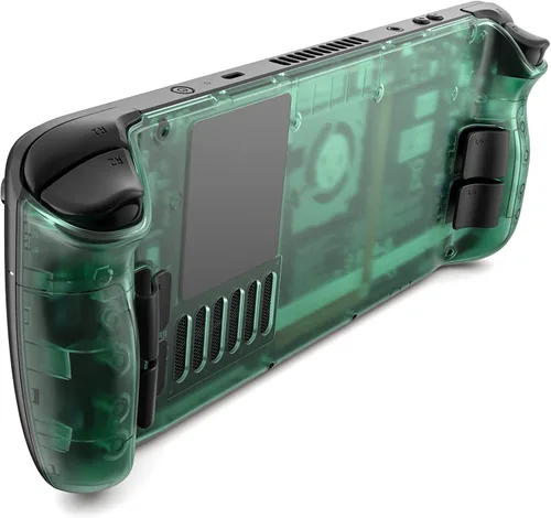 JSAUX Transparent Back Plate Compatible for Steam Deck, DIY Clear Edition Replacement Shell Case Set Compatible with Steam Deck, Buttons with Three