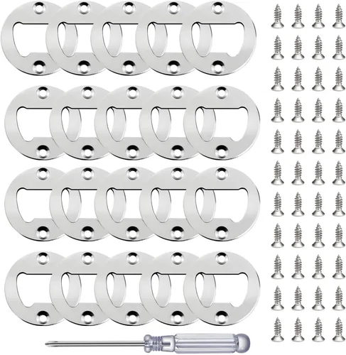 Vista 9 de Inserto para abridor de botellas, 20 juegos de insertos de acero inoxidable con tornillos y destornillador para kit de moldes de resina de Negro