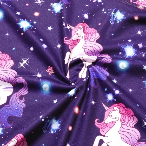 Vista 7 de Qpancy Vestidos a juego para muñecas y niñas, trajes de unicornio de manga larga, ropa de algodón