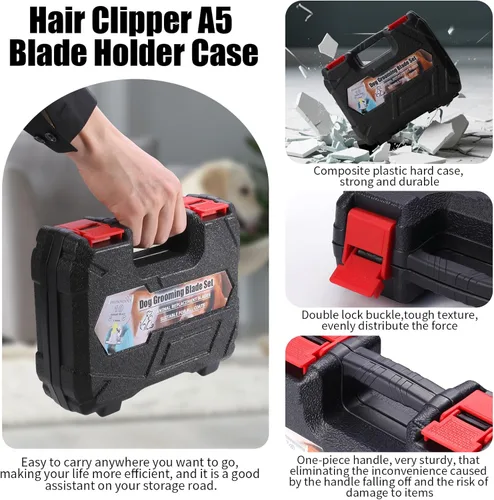 Vista 8 de Paquete de 6 cuchillas de acero desmontables para el aseo de perros, compatibles con Andis, Oster A5, Wahl KM-10, longitud de corte de 1/100 a 1/2