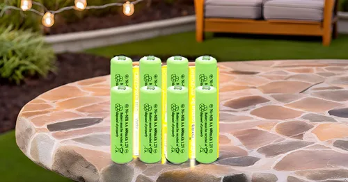 Vista 6 de Ni-Mh AA 600mAh 1.2V batería recargable para luces solares al aire libre lámpara de jardín (paquete de 4)