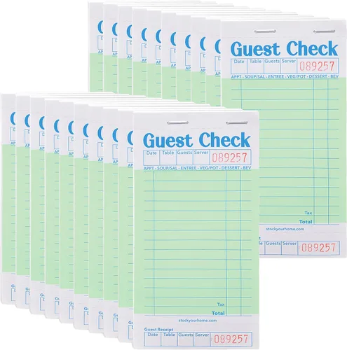 Vista 13 de Stock Your Home Libros azules de cheques de invitados para servidores (paquete de 10) bloc de notas de servidor, cuaderno de cheques de camarero
