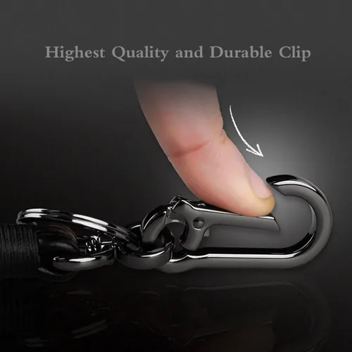 Vista 4 de Idakekiy Llavero de cuero de microfibra con 4 llaveros giratorio de 360 grados, organizador universal para llavero