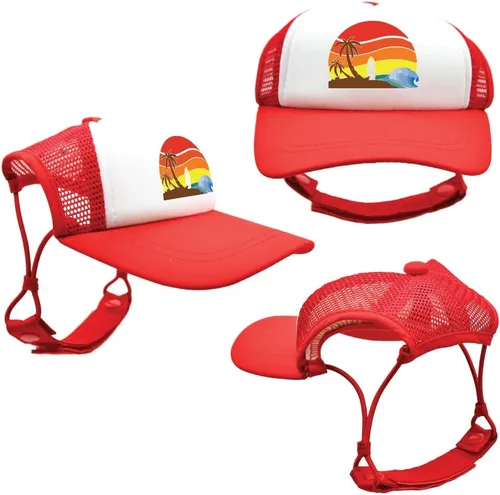 Vista 40 de Sunset Collection, sombreros de camionero de PupLid para perros (XXS) Protección solar elegante de alta calidad para el perro moderno, ajustable