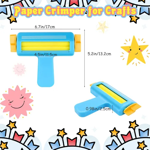Vista 2 de Pletpet - Herramienta de crimpadora de papel, herramienta de fabricación de forma de onda, pequeño engarzador de papel para manualidades, Azul