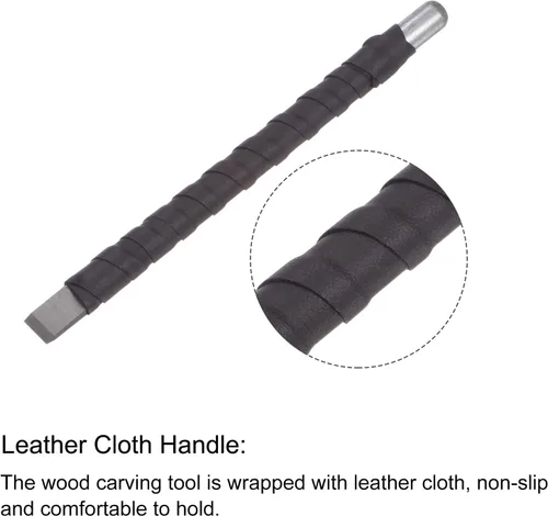 Vista 4 de uxcell Cuchillo para tallar cinceles de madera, 0.394 in de carburo de tungsteno punta plana herramienta de mano para carpintería Graver 5.906 in