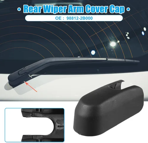 Vista 2 de ACROPIX Tapa de tuerca de brazo de limpiaparabrisas trasero para Hyundai Kona Palisade - Paquete de 1 color negro