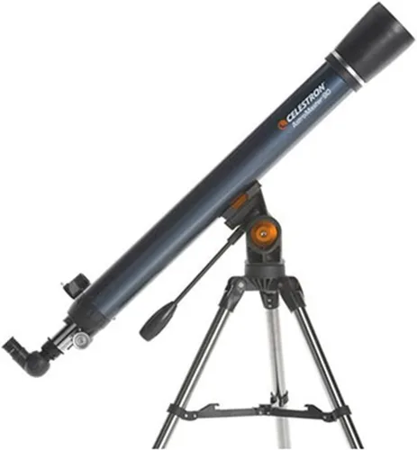 Vista 2 de Celestron - Telescopio refractor AstroMaster 90AZ, para principiantes - Óptica de vidrio totalmente recubierta - Trípode de altura ajustable