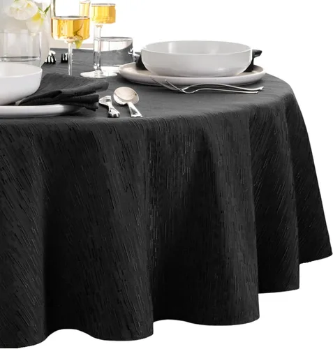 Vista 13 de Elrene Home Fashions - Servilletas Continentales de Textura Sólida Resistente al Agua y a las Manchas, Juego de 4, Negro