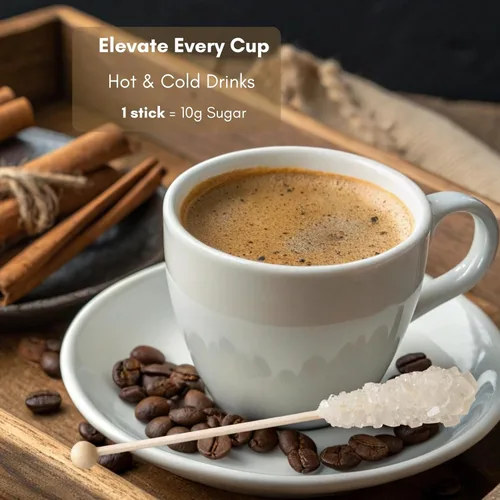 Vista 3 de Civilized Coffee Palitos de azúcar prémium – Agitadores Swizzle Rock Candy para café, té y cócteles, envueltos individualmente (25 unidades)