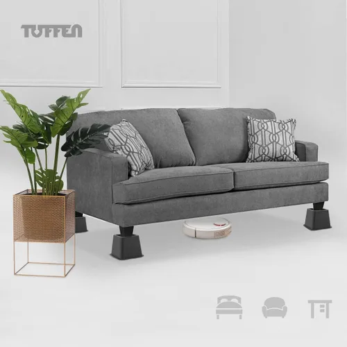 Vista 3 de Elevadores de cama resistentes, elevación en alturas, elevadores de muebles de 3 pulgadas, elevadores de cama para dormitorio, cama, mesa y sofá