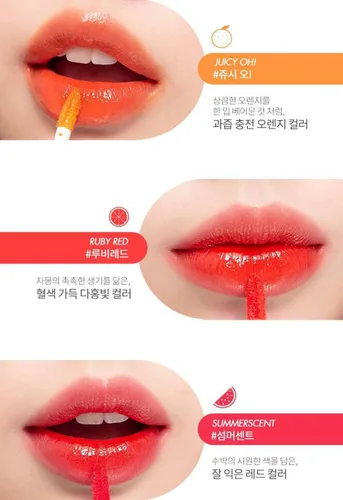 Vista 4 de rom&nd Juicy Lasting Tint 09 LITCHI CORAL - Tinte de labios de larga duración, MLBB, Maquillaje claro y natural, Labios de belleza coreana, 0.2 oz