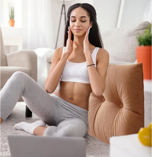 Vista 4 de Almohadas de cuña para cabecero de dormitorio individual XL, almohada de cuña beige para cama, respaldo de lectura, cojín para cama con funda