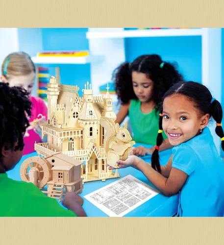 Vista 7 de Puzzled Molino de agua 3D Jigsaw Woodcraft Kit Rompecabezas de madera