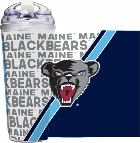 Vista 69 de Rico Industries NCAA - Vaso de acrílico estándar de 24 onzas con tapa con bisagras, vaso de doble pared con licencia oficial y popote