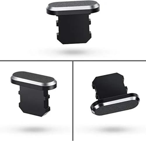 Vista 4 de Weewooday 4 tapones antipolvo, protegen los puertos de carga, compatible con iPhone 11, 12, Pro, Max/X/XS/XR, 7, 8 Plus, iPad Mini/Air