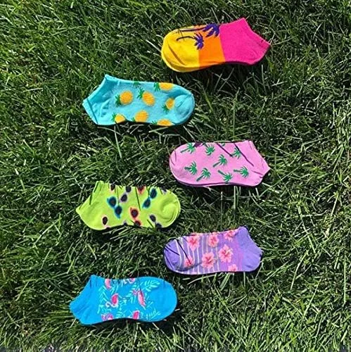 Vista 2 de K. Bell Socks Calcetines divertidos de corte bajo para mujer, 6 pares, regalos novedosos y bonitos