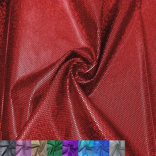 Vista 10 de The Yard - Tela de discoteca con holograma iridiscente de poliéster y elastano de 60 pulgadas de ancho, para decoración del hogar, accesorios Fucsia