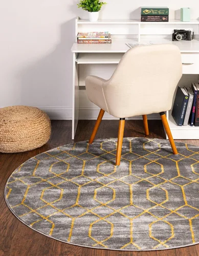 Vista 20 de Marilyn Monroe Glam Collection - Alfombra de área con diseño enrejado (2 x 3 pies, rectangular, azul marino y dorado)