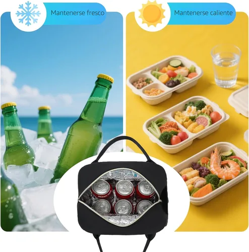 Vista 6 de CAMTOP Lonchera para mujer, bolsa de almuerzo aislada, lonchera con hielera térmica, a prueba de fugas, con diseño acolchado, bolsa de almuerzo