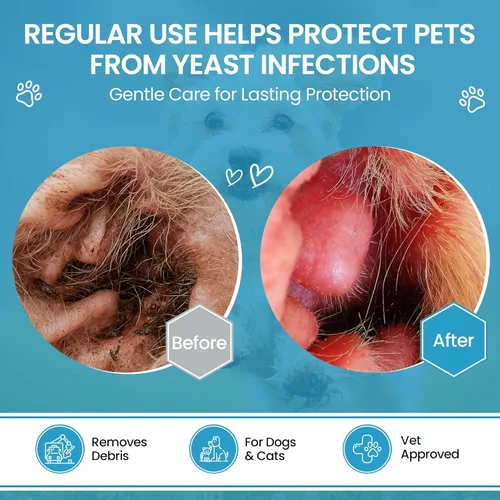 Vista 6 de Replenish Limpiador de oídos antipicazón para perros y gatos, limpiador avanzado de oídos con ketoconazol, soporte desodorizante, 8 onzas