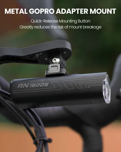 Vista 4 de Magicshine Luz de bicicleta RN 1500S, luces de bicicleta para conducción nocturna con montaje inferior, control FTR LightSync, recargable por USB