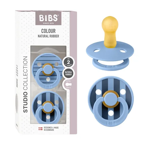 Vista 29 de BIBS - Chupetes de bebé, juego de 2 Studio Chupete redondo con tetina de goma natural sin BPA Chupete de látex libre de BPA Fabricado