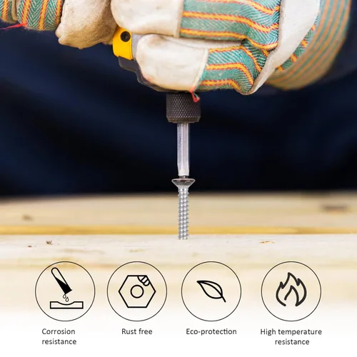 Vista 7 de QISHENG - Juego de 100 tornillos Phillips de cabeza plana de acero inoxidable marrón #6X1-1/2 (3.8 cm), tornillo de acero inoxidable 18-8 A2 (304)