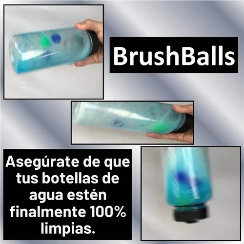 Vista 5 de Keyfit Tools BrushBalls (paquete de 4 x 2) 8 bolas de cepillo de limpieza para botellas de agua, reutilizables, para bebidas deportivas y batidos