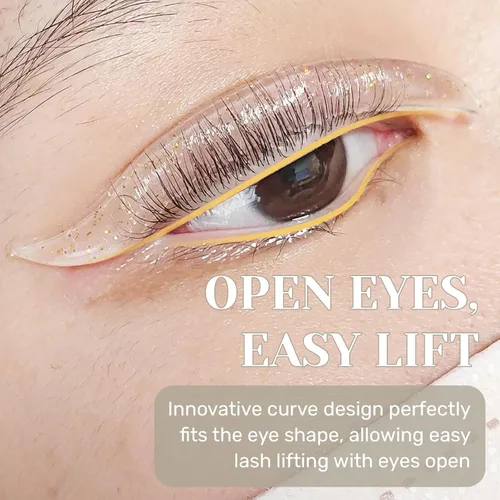 Vista 2 de Libeauty Barras de elevación de pestañas, almohadillas coreanas sin pegamento, diseñadas para levantamiento de pestañas de ojos abiertos, varillas