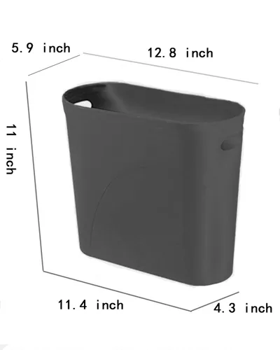 Vista 3 de Basurero pequeño para baño, 3 galones, plástico delgado, juego de 2, color negro