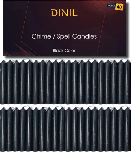 Vista 5 de Dinil – Velas de Hechizo y Chime (40 Velas Blancas) – Mini Velas Cónicas Premium de 4" x 1/2" para Rituales, Cumpleaños, Altar, Hechizos, Velas