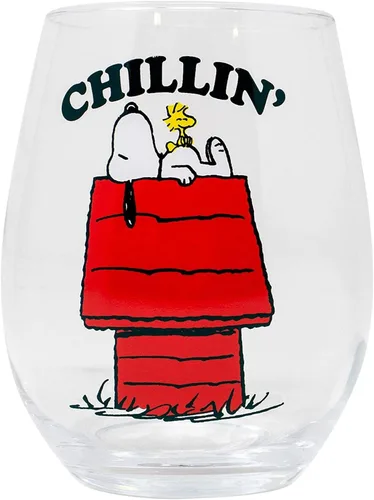 Vista 15 de Silver Buffalo Friends Doodle Logo - Copa de vino sin tallo, 20 onzas