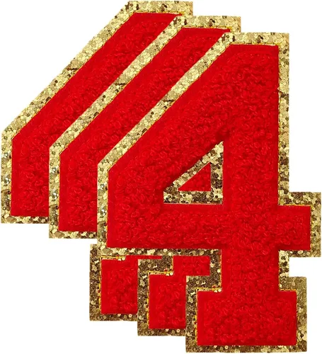 Vista 35 de 3 parches de letras de felpilla negra, parches de letras termo-adhesivas de 4-1/2", parches universitarios para ropa, S