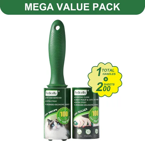 Vista 2 de Fedicelly Rodillos quitapelusas para pelo de mascotas extra pegajosos para muebles, removedor de pelo de gato y perro para ropa de lavandería