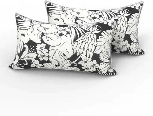 Vista 16 de LVTXIII - Juego de fundas para cojines de sofá o sillón de exteriores, para lumbar, no se decoloran, 2 unidades de 12" x 20", con relleno, estampado