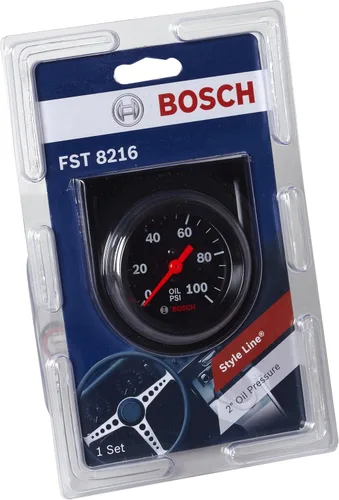 Vista 3 de Bosch SP0F000052 - Manómetro de presión de aceite mecánico Style Line de 2 pulgadas (cara del dial negra, bisel negro)