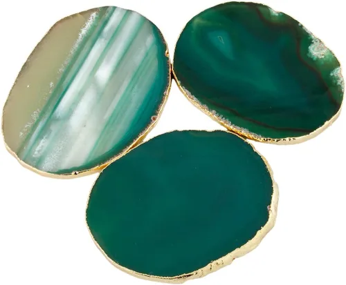 Vista 2 de rockcloud 1 pieza de piedras geodas de ágata chapada en oro, tarjeta de lugar, decoración irregular para el hogar, colección de cristales curativos