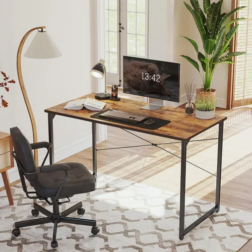 Vista 4 de Cubiker Escritorio para computadora, escritorio pequeño de oficina en casa de 32 pulgadas para espacios pequeños, estilo moderno y simple