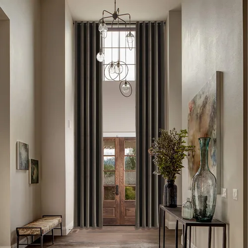 Vista 23 de Macochico Cortinas de terciopelo extra largas para sala de estar, cortinas opacas de 192 pulgadas, paneles de cortinas con ojales de níquel