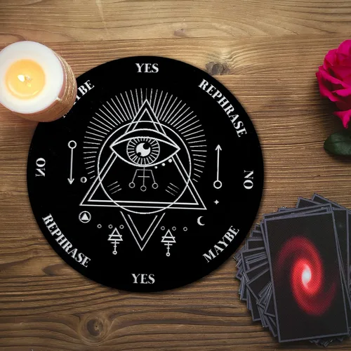 Vista 5 de Jetec Juego de tablero de péndulo de madera para radiestesia, mensaje metafísico con collar de péndulo de divinidad de cristal para suministros