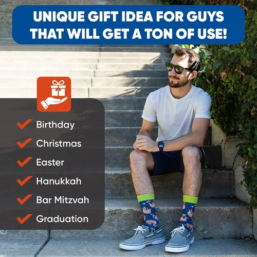 Vista 7 de NKPT Fun Socks for Men Mens Funny Socks Novelty Socks Funky Socks Men Crazy Socks for Men Single Packs