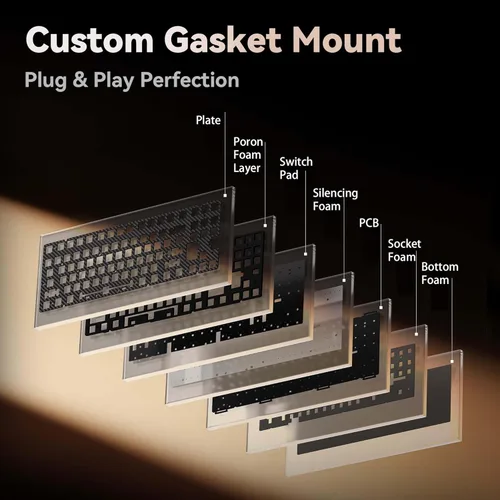 Vista 5 de ATK x QK Hex80 HE Teclado Gaming Magnético, 80% TKL, Aluminio CNC, Interruptores Ti de Efecto Hall, Polling de 8 kHz, Trigger Rápido, Rosa bebé