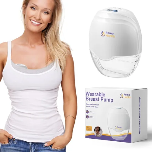Vista 2 de ROMO-GLE/21 Extractor de leche manos libres, bomba de lactancia materna portátil, extractores de leche eléctricos con 3 modos y 8 niveles