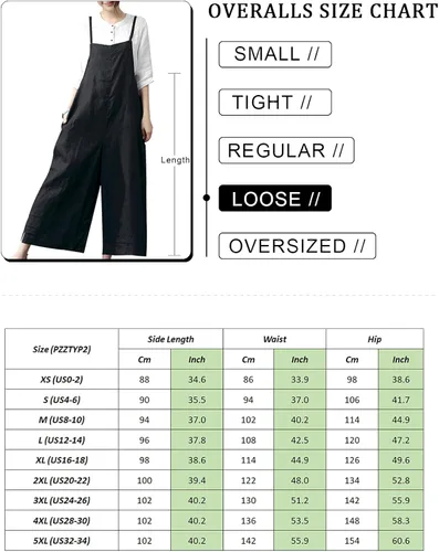 Vista 5 de YESNO Overol suelto de estilo casual para mujer corte amplio de algodón con bolsillos PZZ pantalones largos con pierna ancha