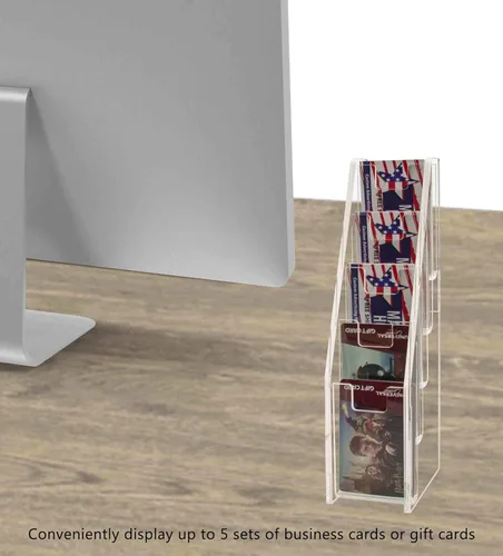Vista 4 de Marketing Holders Tarjetero acrílico para encimera o pared con capacidad para tarjetas de 2 x 3.5 pulgadas para boutiques, librerías, cafeterías
