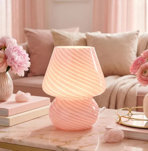Vista 8 de ULAROOM Lámpara de hongo USB enchufable pequeña para mesita de noche con bombilla LED de 3 temperaturas, luz nocturna con atenuación libre