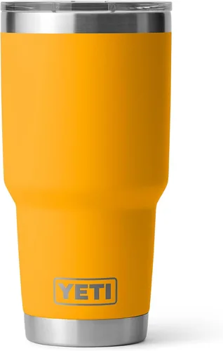 Vista 35 de YETI Rambler - Vaso de 30 oz, acero inoxidable, aislado al vacío con tapa MagSlider, color carmesí Amarillo