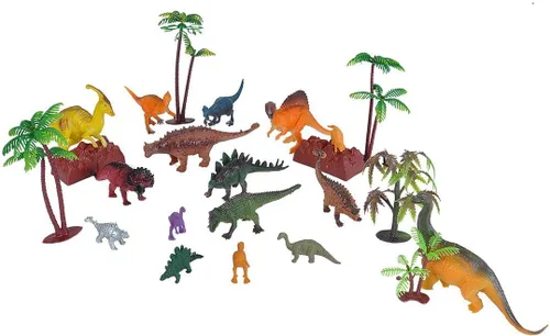 Vista 3 de Wild Republic Cubo de dinosaurio, juego de figuras de animales de dinosaurio, T Rex, triceratops, velociraptor, espinosaurio, estegosaurio y más