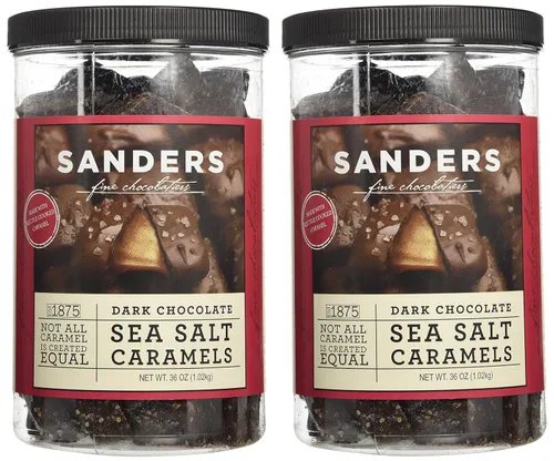 Vista 10 de Sanders Mini bocados de chocolate oscuro con sal marina y caramelo, 3.75 onzas, bolsa resellable